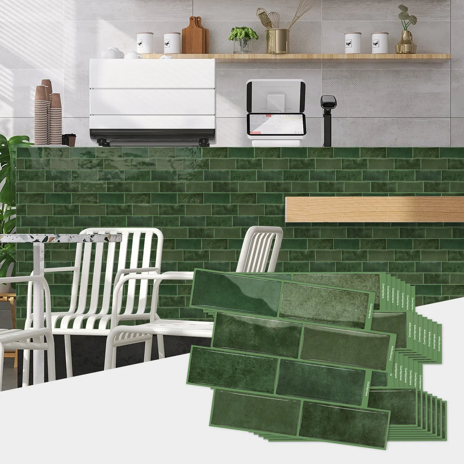 Brick Pattern Self-Adhesive Wall Stickers, Waterproof Wallpaper for Living Room Kitchen Bathroom, Marble Style, 20/40 Sheets