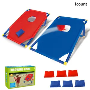 1 set Portable Bean Bag Toss Set, with 6 Bean Bags Outdoor Sports Toy, Bean Bag Toss Game Set with Stand, Yard Game Bean Bag Toss Stand Set, Suitable for Yard Toss Games and Party Games, Family Interactive Game Set, Halloween Gift, Christmas Gift