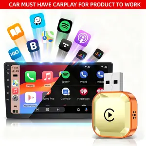 Yurnlv 2026 Diamond cutting technology CarPlay wireless CarPlay adapter foriPhone/Android,fast connection, no delay, small size,hands-free callswireless adapter, electronic charger, CarPlay adapter