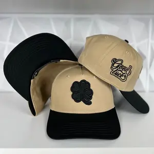 Clover SnapBack hat - brown
