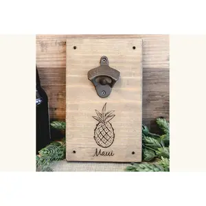 Customized Pineapple Bottle Opener Wall Mount - Pineapple with your Text