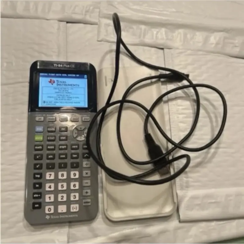 Texas Instruments TI 84 Plus CE Gray Graphing Calculator Tested W Case Cable