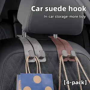Car seat back hook suede hidden rear creative storage plastic hook car double hook - car accessories