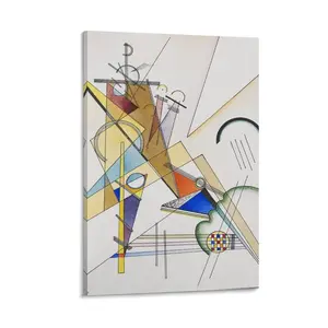 Gewebe 1923 by Wassily Kandinsky Classic Art Reproductions Abstract Gallery Wrapped Canvas Canvas Poster Bedroom Decor Sports Landscape Office Room Decor Gift Frames Ornaments Decoration Photo Wall Artistic Print Frame-Style