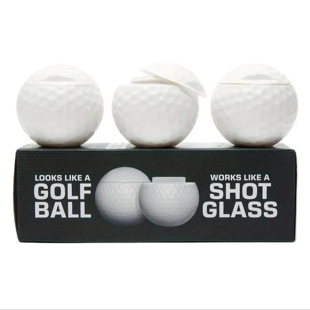 Golf Ball Shaped Shot Glass,Golf Shaped Mini Container Set, Golf Sport Accessories, Fun Golf Gift for Enthusiasts, Best Christmas Present Idea, Includes 1 or 3 Pieces