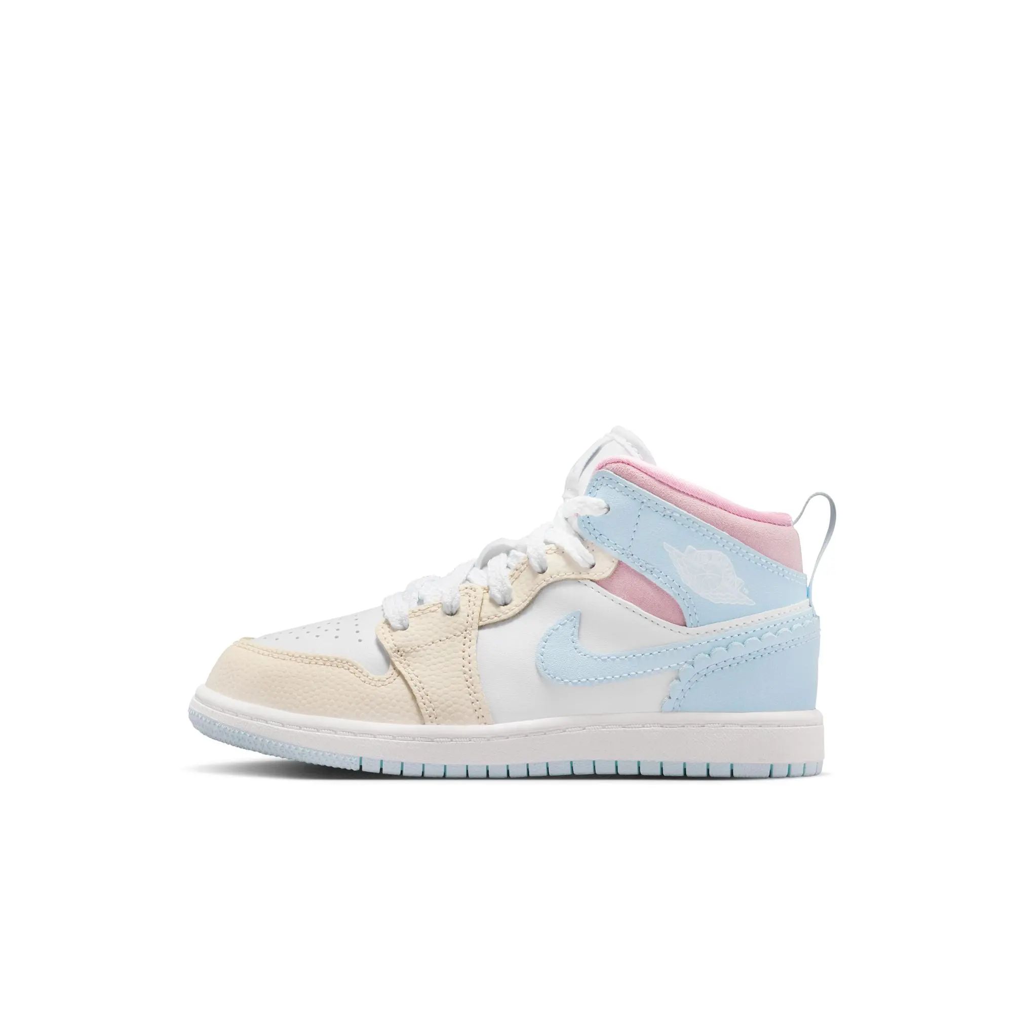 Women's Air Jordan 1 Mid SE Preschool Low-Top Synthetic Trainer Sneakers, Shoes for Women, Athletic Casual Closed-Toe Footwear