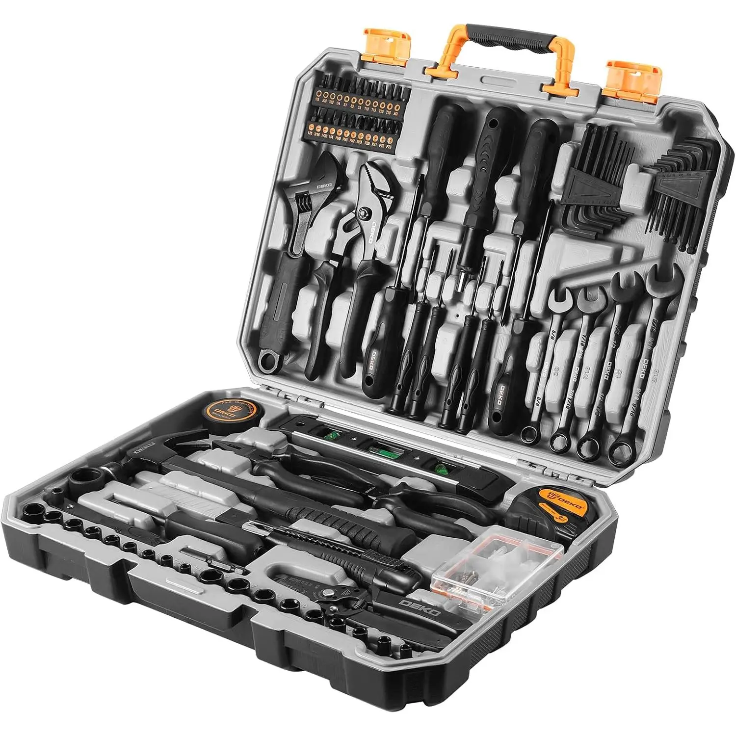 Tool Kit Set Box for Home: with Wrench Hand Tools Sets for Men Car Repair Mechanic Tool Kit Set Automotive with Tool Box 178 Piece