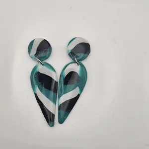 Diamond- Teardrop polymer clay Earrings. Multiple colorways available.