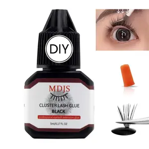 1pc False Eyelash Extension Glue 5ML, DIY Lash Cluster, Strong Hold Dries Fast in 0.8s, Long Lasting 2 Weeks, Suitable for Sensitive Eyes and DIY Use at Home