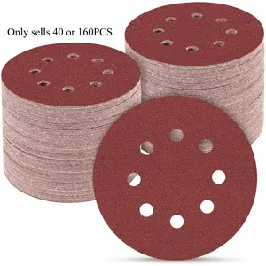 5-inch Orbital Sander Pads, Sandpaper for Orbital Sander, Sand Paper, Suitable for Random Track Sanders, Sanding Disc Grit Sizes 60, 80, 120, 150, 240, 320, 400, and 600 Mesh Combinations.