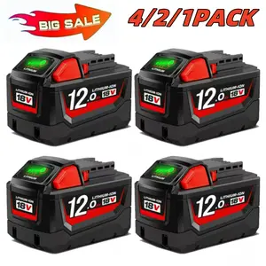 18V 12000mAh Replacement Battery for Milw M-18 12.0Ah Lithium Compatible with 48-11-1890 48-11-1850 48-11-1828 48-11-1820 48-11-1815 Cordless Tools