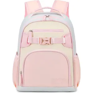 P-CPB022  Cute Mini Toddler Backpacks for Girls 2-4 Little Kids Backpack preschool Bookbag (Pink and Cream)