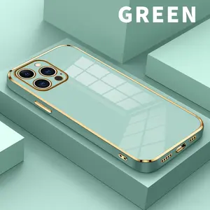 Electroplated Phone Case for iPhone 16 15 14 Pro Max 13 12 11 XR XS Plus Soft TPU Silicone Dirt-proof Easy to Clean Soft Cover Gift Shockproof Protector Protection