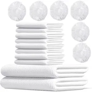 16-Pack Large Compressed Towel Tablets Disposable Travel Towel Kit for Adults-PortableTowel Reusable Bath Towel 55" x 27.5" &Shower Cap & Face Towel 23.6" X 11.8" for Camping,Hotel,Hiking