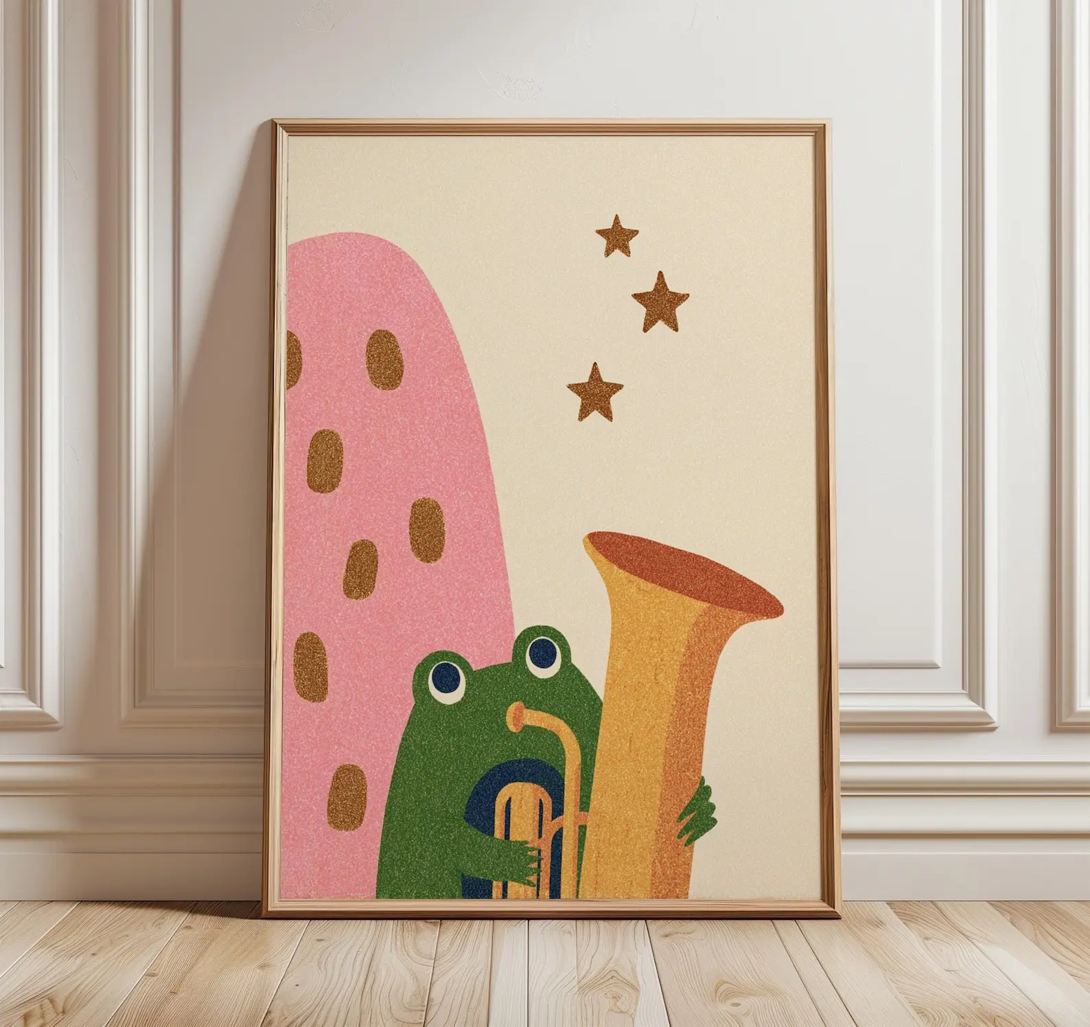 Whimsical Frog Wall Art, Cute Animal Print, Kids Room Decor Poster