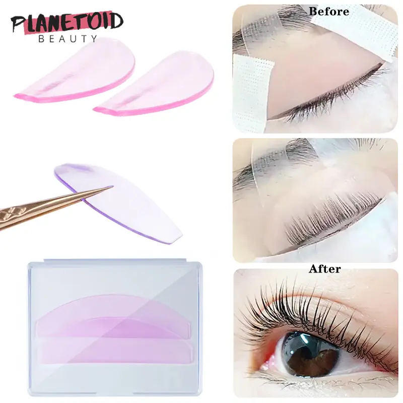 Silicone Self-Adhesive Lash Lift Pads & Shields, 3D Curved Lash Lifting Accessories for Salon & Home Use, Reusable Eyelash Lift Tools, Makeup Tools
