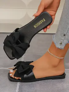 Summer New Plus Size Women's Shoes, Open Toe Butterfly Flower Design, One-Step Fashion Shoes, Comfortable and Durable for Daily Wear