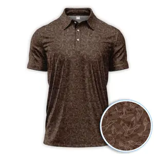 Funny Duck Pattern Golf Polos, Brown Camouflage Style Shirt For Men, Cool Outdoor Golf Shirt Gift For Golfers