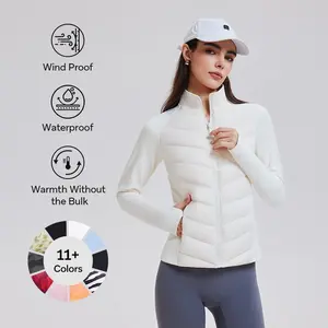 Down-Fill Puffer Jacket with Stand Collar, for Casual Winter Outerwear Hiking Running