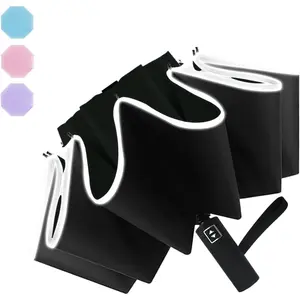 Automatic Umbrella Windproof Lightweight  Compact UV Protection Rain Travel Umbrellas Collapsible Backpack Umbrella Suit For Adult