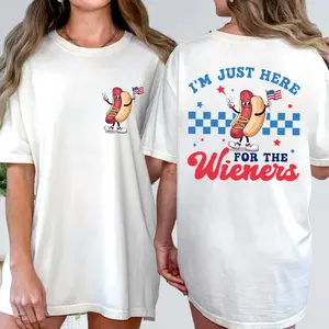 Comfort Colors Hot Dog 2 Sides T-Shirt, Just Here For The Wieners T-Shirt, July 4th Shirt, July 4th Hot Dog Tshirt, Hot Dog Lovers Shirt, Independence Day Gift
