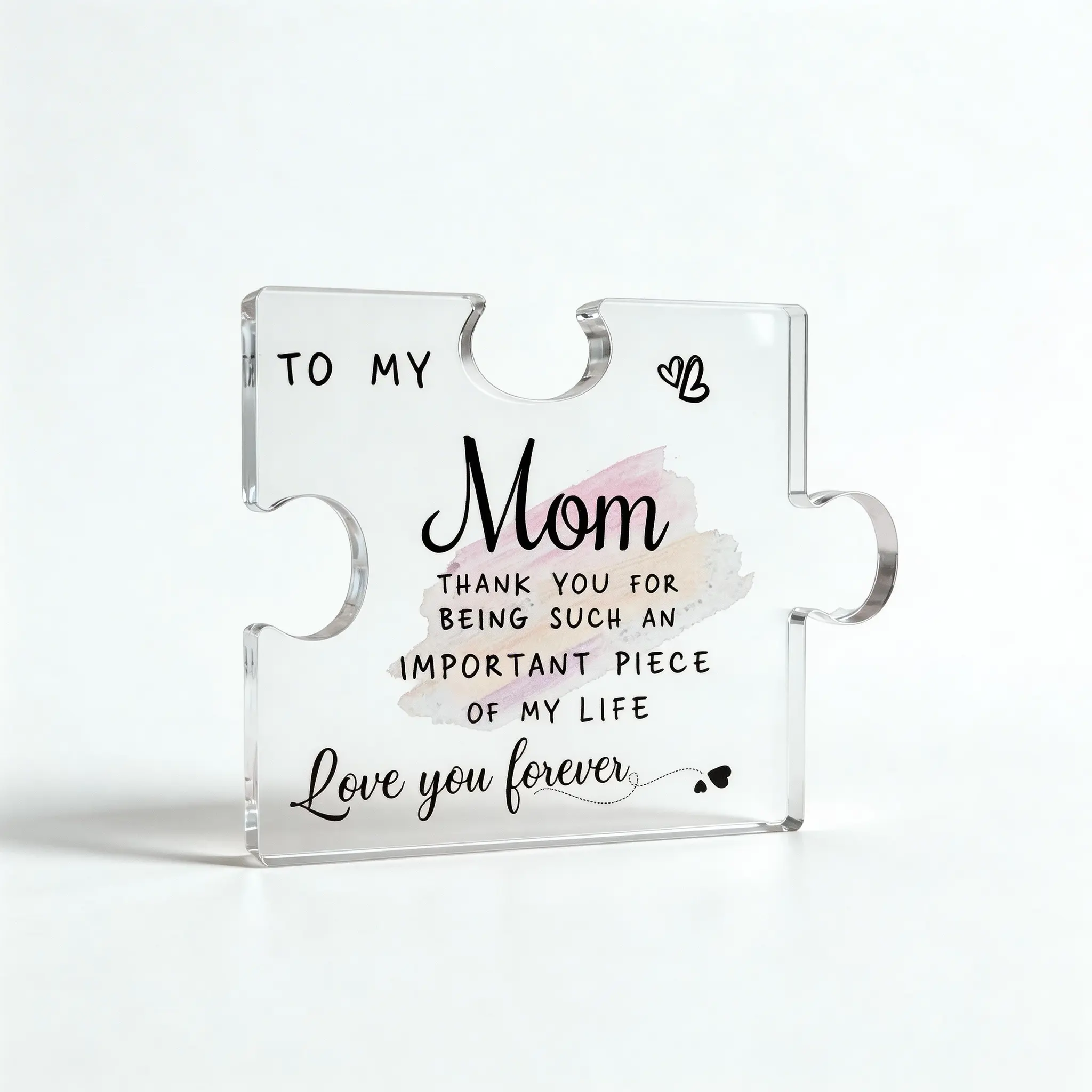 1cm Thick Acrylic Transparent Wall Plaque - 10x8.5cm Modern Inspirational Keepsake Sign, Mom Gift from Sons & Daughters for Birthday, Home Office Desk Decor (Home & Festive Party Supplies), To My Mom