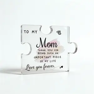 Best Mom Ever Acrylic Plaque Puzzle 2D Heartfelt Keepsake Gift for Mom Mother's Day Birthday Office Desk Decor
