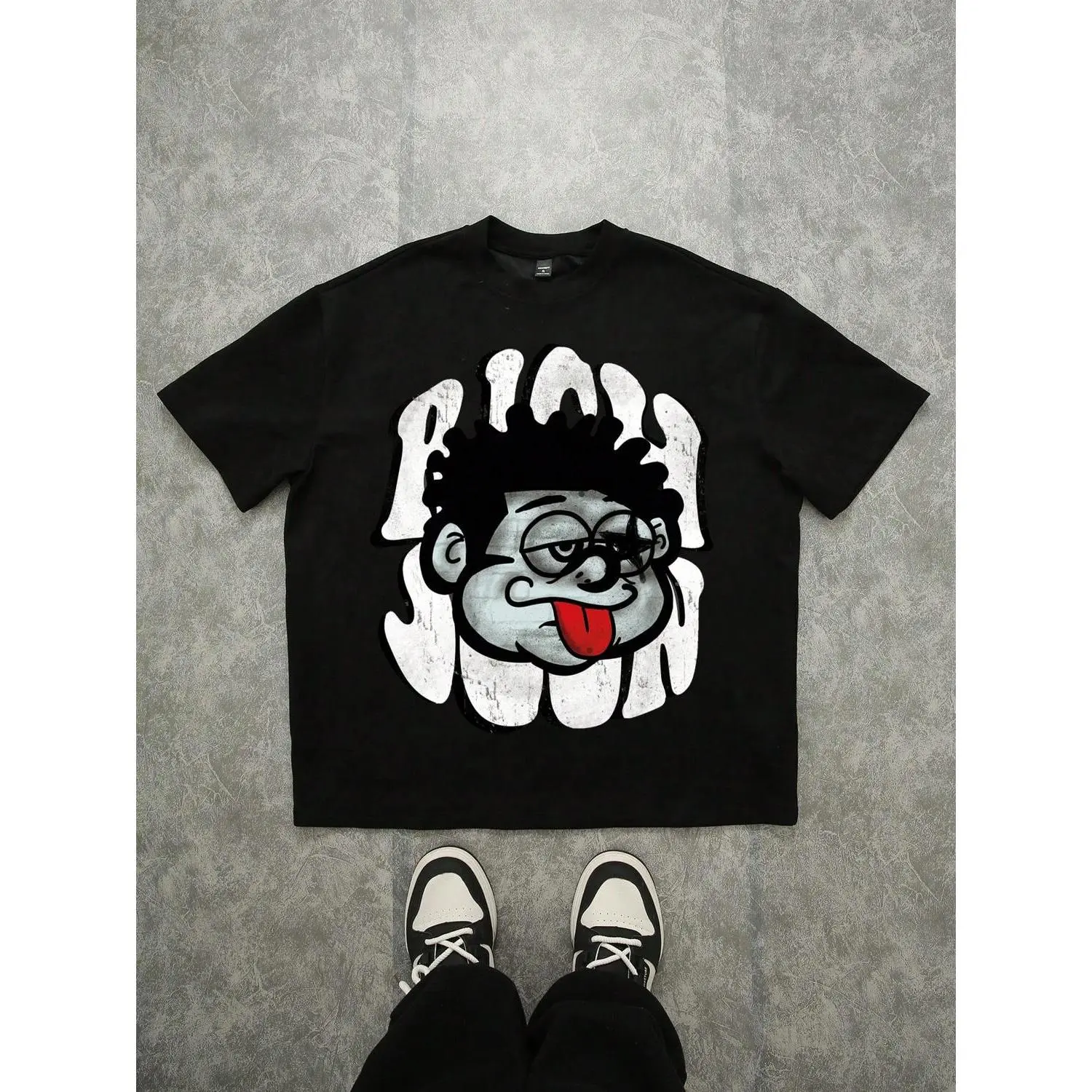100% Cotton Golf Gift T-Shirt For Men and Women Manfinity ZONE917 Oversized Drop Shoulder Graphic Print Distressed Black T-Shirt For Men