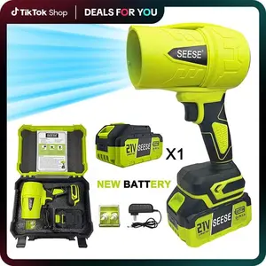 Cordless Leaf Blower Violent TurboFan D-10 200W Brushless Pure Copper Motor Jet Fan with Battery Handheld Powerful Air Duster for Car Drying & Snow Removal