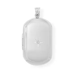 Oblong Memory Keeper Locket with Diamond Accent