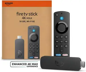 Amazon Fire TV 4K Max Streaming Device, Wi-Fi 6E, 16 GB - Black Amazon Fire TV 4K Max Streaming Device, Wi-Fi 6E, 16 GB - Black