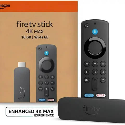 Amazon Fire TV 4K Max Smart TV Box - Black, 16 GB, Wi-Fi 6E, Smart Control, Immersive Dolby Atmos Audio, Support for Dolby Vision, Netflix Compatible, Home Entertainment Hub