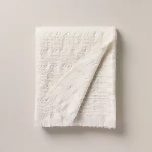Woven Grid Throw Blanket Sour Cream - Hearth & Hand with Magnolia
