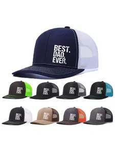 Father's Day Gift Unisex Baseball Cap, Best Dad Ever Letter Printed Hat, Men & Women Richardson Style, Adjustable Trucker Design Outdoor Hats