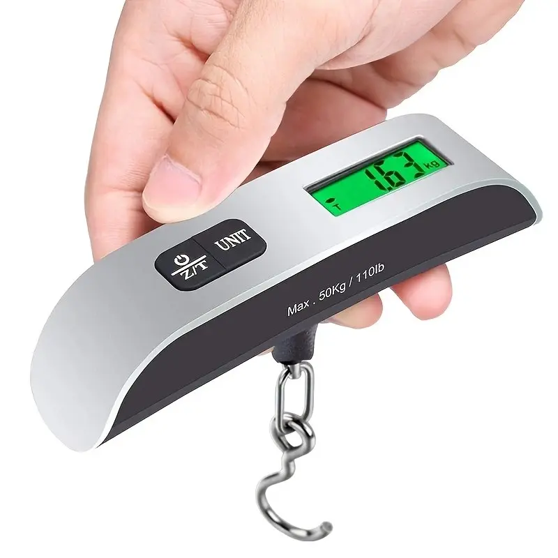 Kolzp Digital Luggage Weight Scale, 110lbs/50kg Precision, Portable Travel Scale with Backlit LCD, Auto Zero, Tare Function, Battery Included, Travel Accessory