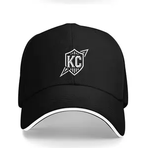 1 Piece Unisex KC Logo Adjustable Baseball Cap, Casual Sports Outdoor Hat, 100% Polyester, Lightweight, Non-Stretch Fabric, Letter Pattern, Hand Wash/Dry Clean