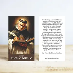St. Thomas Aquinas Prayer Cards | Wallet Size | 50, 100, 250, 500, 1000