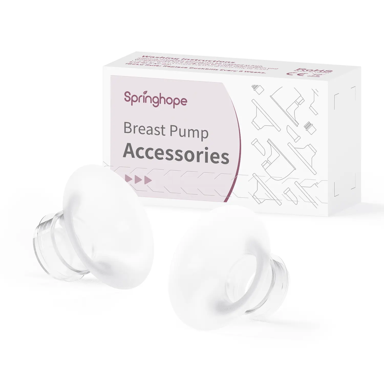 Springhope 19mm BPA-Free Silicone Flange Inserts, 2pcs Replacement Parts for Nursing & Pumping, Compatible with Springhope No. 586, No. 3398