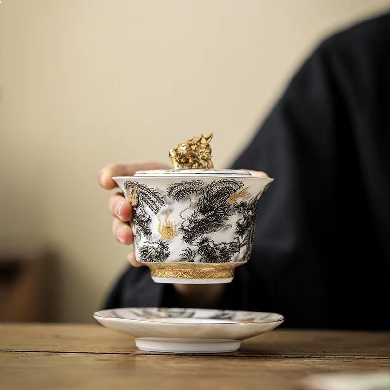 OG Limited Edition Dragon Tea Gaiwan Tea Cup With Filter