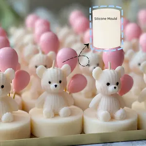 Resin Mold Mini Plush Bear Silicone Mold - 3D Cute Bear Candle Making DIY - Perfect Wedding Decoration/Thanksgiving Gift/Christmas Gift, Halloween Gift, Easter Gift, Valentine's Day Holiday Gift/Birthday Gift/Home Decoration, Handmade Gifts