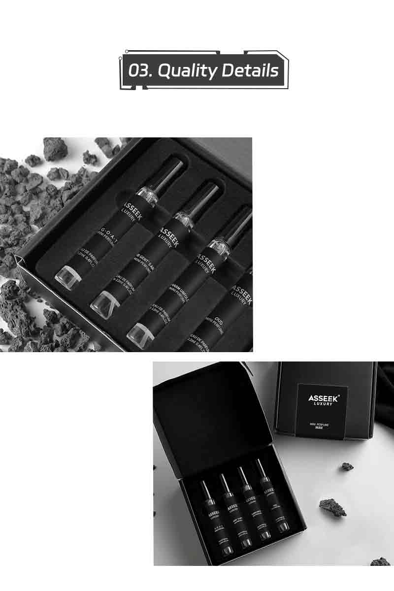 ASSEEK Men's Mini Fragrnce perfume Gift Box ,Elegant Scent,Men's Long-Lasting Colognes,Chirstmas gift-12ML*4
