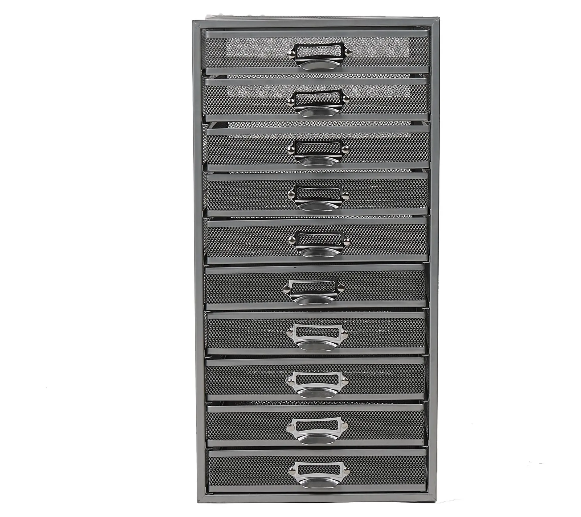 Mind Reader Mesh 10 Drawer Cabinet, Silver Mind Reader Mesh 10 Drawer Cabinet, Silver