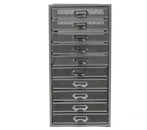 Mind Reader Mesh 10 Drawer Cabinet, Silver