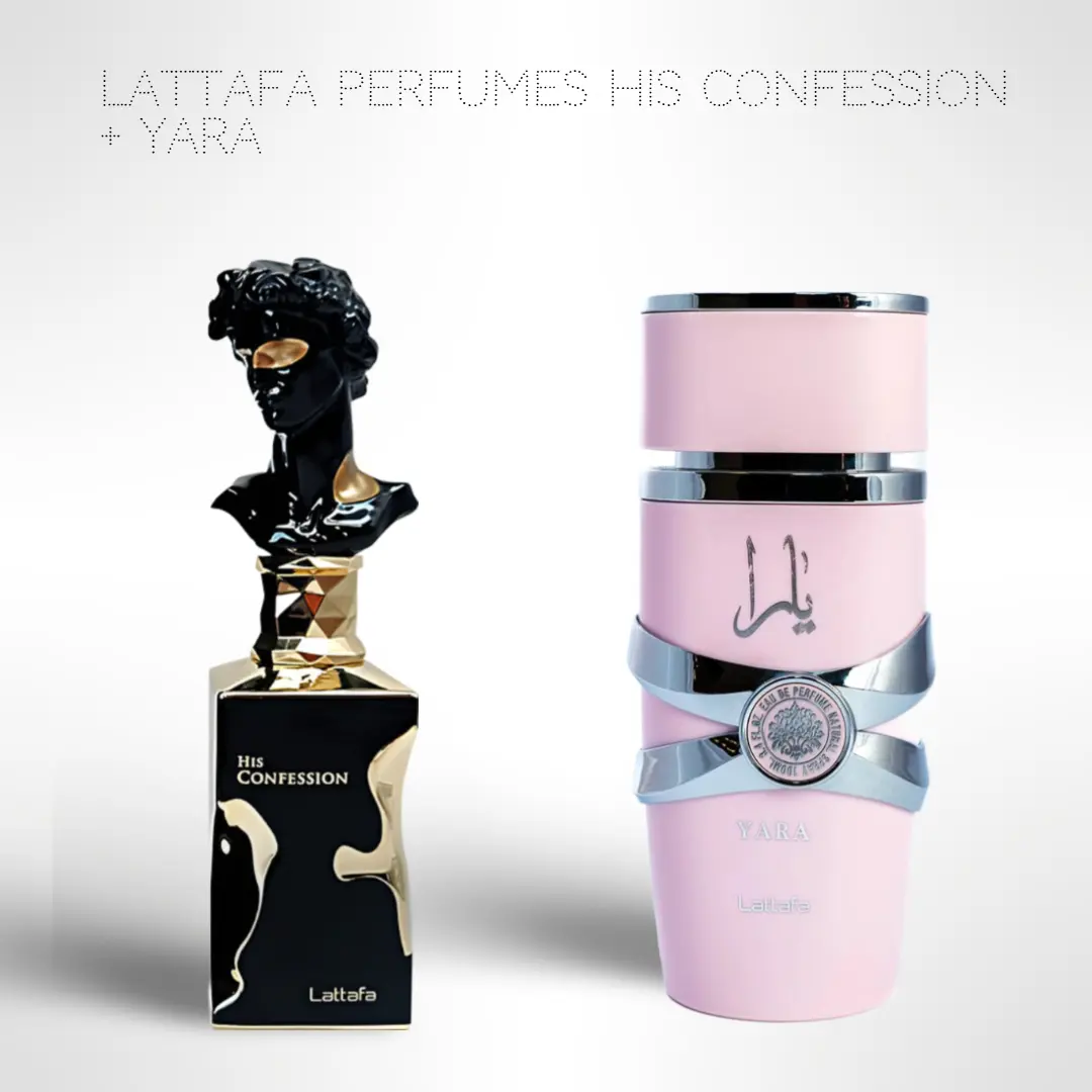 Lattafa Perfumes His confession + Yara 100ml (3.4 Fl oz) Long Lasting Perfume - Value Bundle - Couples Fragrance Gift Bundle, Wood, Edp