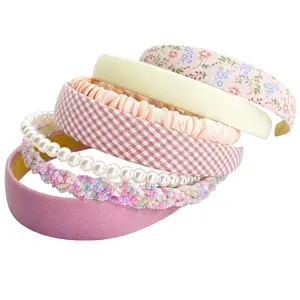 7Pcs/Set Different Fashion Headbands for Women,Non Slip Flower Headband,Cute Pearl Headbands for Girls,Vintage Wide Headwear for Ladies,Christmas Party Gifts,Hand Tools Kits