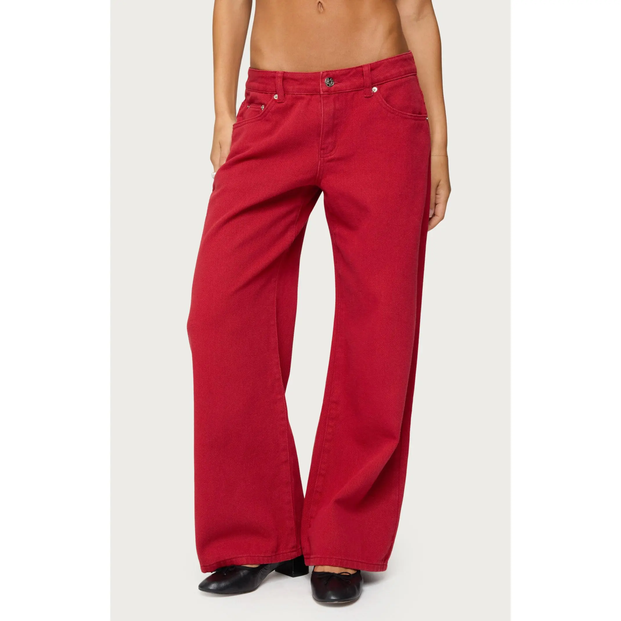 Edikted Women's Petite Roman Low Rise Slouchy Jeans