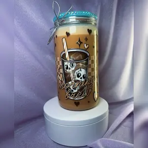 *Ready-2-Ship* 16oz Acrylic “Coffee” Style Cup w/ Lid & Straw- “Morning Brew”