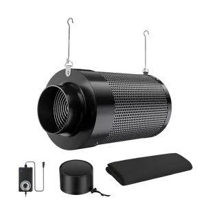 ALPHAGROW 4" & 6" All-in-One Air Filtration System - Built-in Fan & Carbon Filter Combo, 210CFM/410CFM, Eliminates Cooking Odors, Pet Smells, Smoke & Grow Tent Odors, Quiet DC Motor, Variable Speed For Grow Tent Indoor GardeningHome Kitchen Office Use