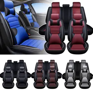 Car Seat Covers Full Set Faux Leather Automotive Seat Covers for Cars,Car Seat Protector Waterproof and Breathable Front and Rear Seat Cushion Universal Fit for Most Cars