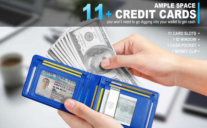 VTLASK Men's Slim Wallet with RFID Blocking Men gifts Holidays Best Gift Ideas